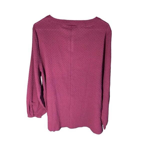 Lane bryant maroon long sleeve blouse top SZ 18 New with tags career - Picture 2 of 5